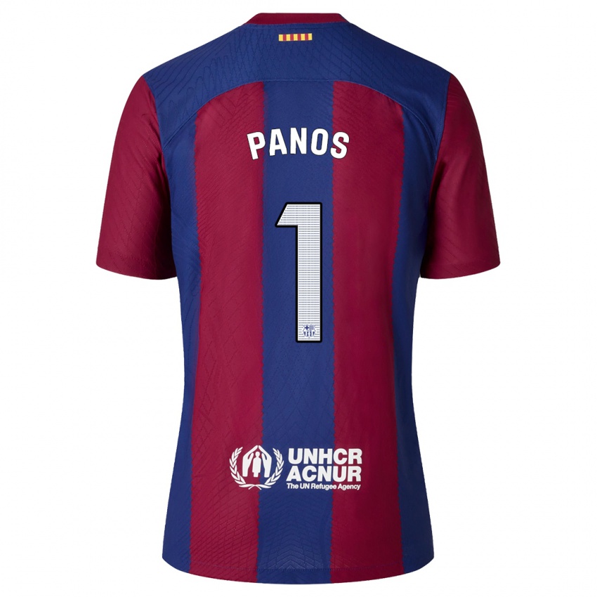 Mænd Sandra Panos #1 Rød Blå Hjemmebane Spillertrøjer 2023/24 Trøje T-Shirt