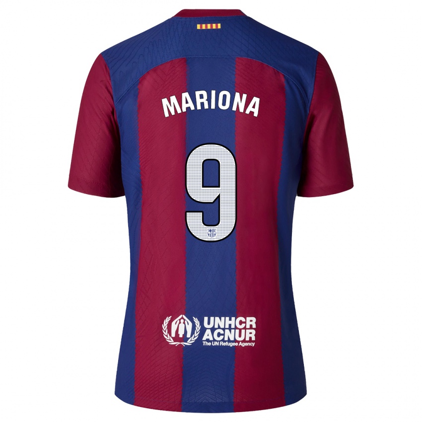 Mænd Mariona Caldentey #9 Rød Blå Hjemmebane Spillertrøjer 2023/24 Trøje T-Shirt