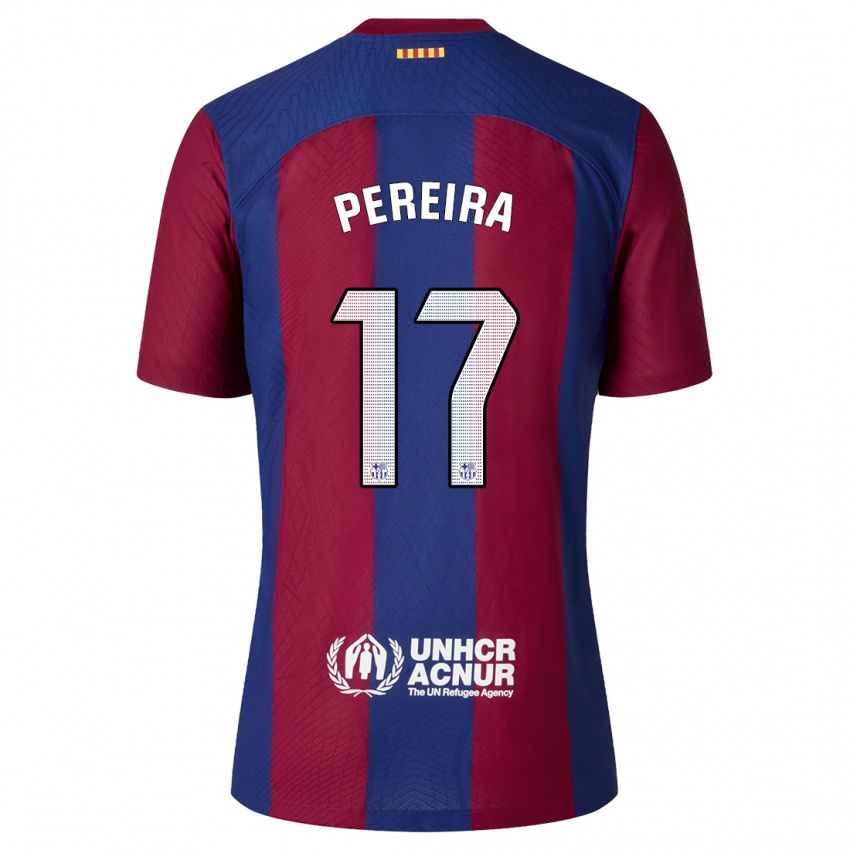 Mænd Andrea Pereira #17 Rød Blå Hjemmebane Spillertrøjer 2023/24 Trøje T-Shirt