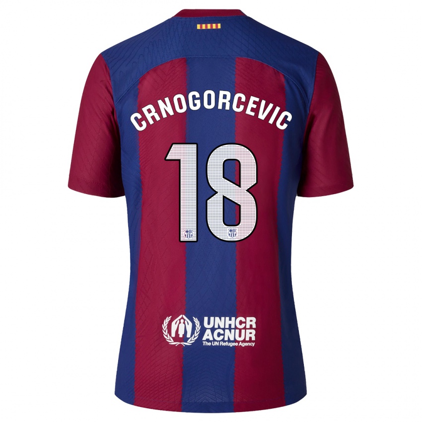Mænd Ana-Maria Crnogorcevic #18 Rød Blå Hjemmebane Spillertrøjer 2023/24 Trøje T-Shirt