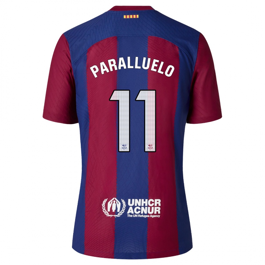 Mænd Salma Paralluelo #11 Rød Blå Hjemmebane Spillertrøjer 2023/24 Trøje T-Shirt
