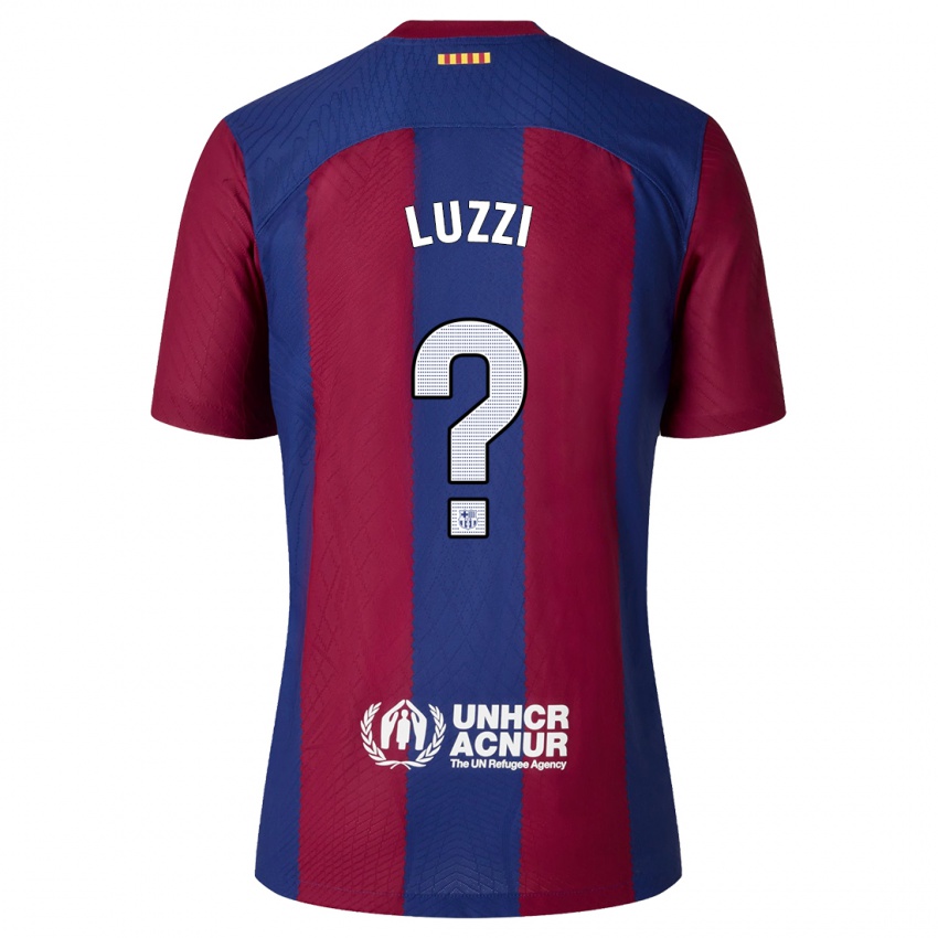 Mænd Fabian Luzzi #0 Rød Blå Hjemmebane Spillertrøjer 2023/24 Trøje T-Shirt