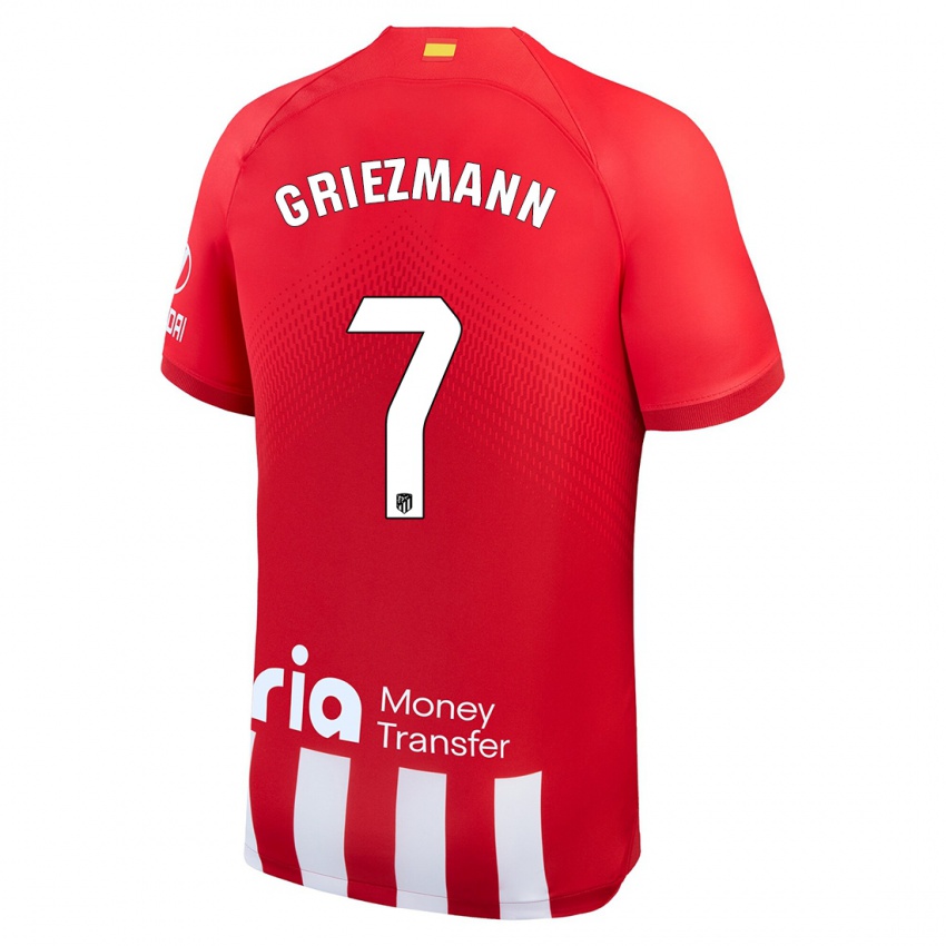 Mænd Antoine Griezmann #7 Rød Hvid Hjemmebane Spillertrøjer 2023/24 Trøje T-Shirt