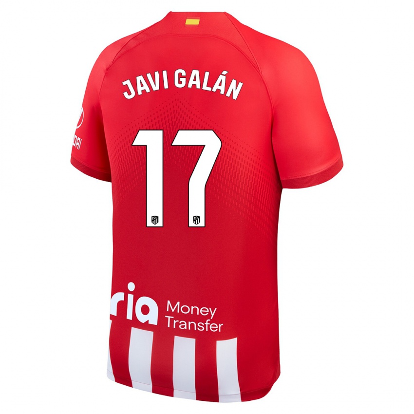 Mænd Javi Galan #17 Rød Hvid Hjemmebane Spillertrøjer 2023/24 Trøje T-Shirt