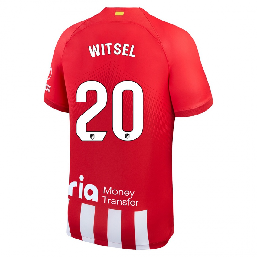 Mænd Axel Witsel #20 Rød Hvid Hjemmebane Spillertrøjer 2023/24 Trøje T-Shirt