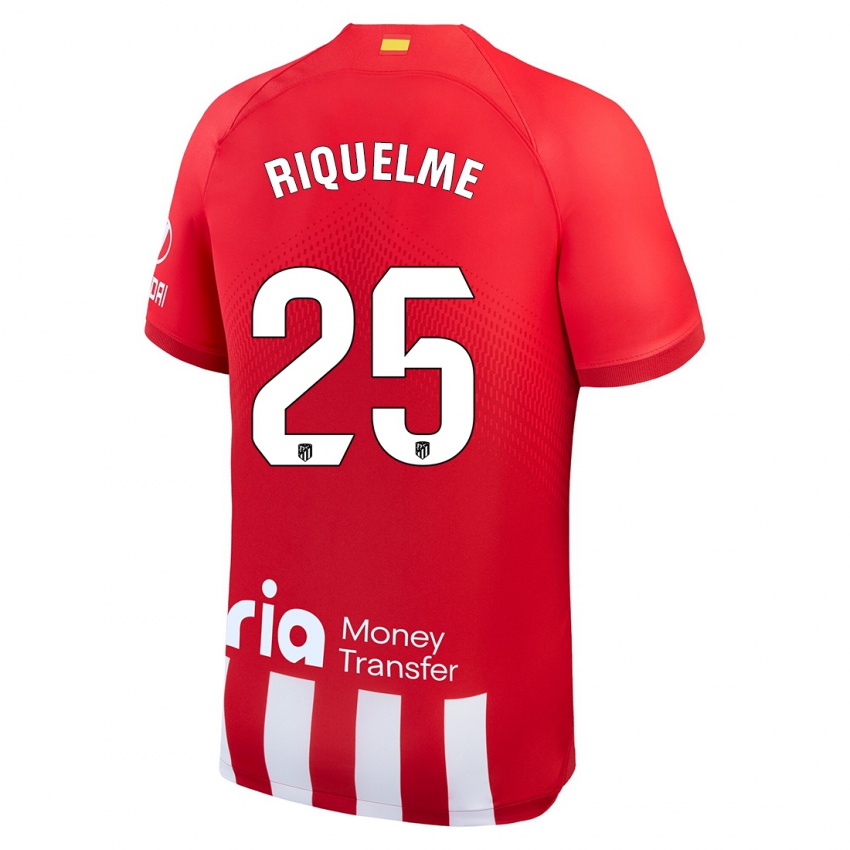 Mænd Rodrigo Riquelme #25 Rød Hvid Hjemmebane Spillertrøjer 2023/24 Trøje T-Shirt