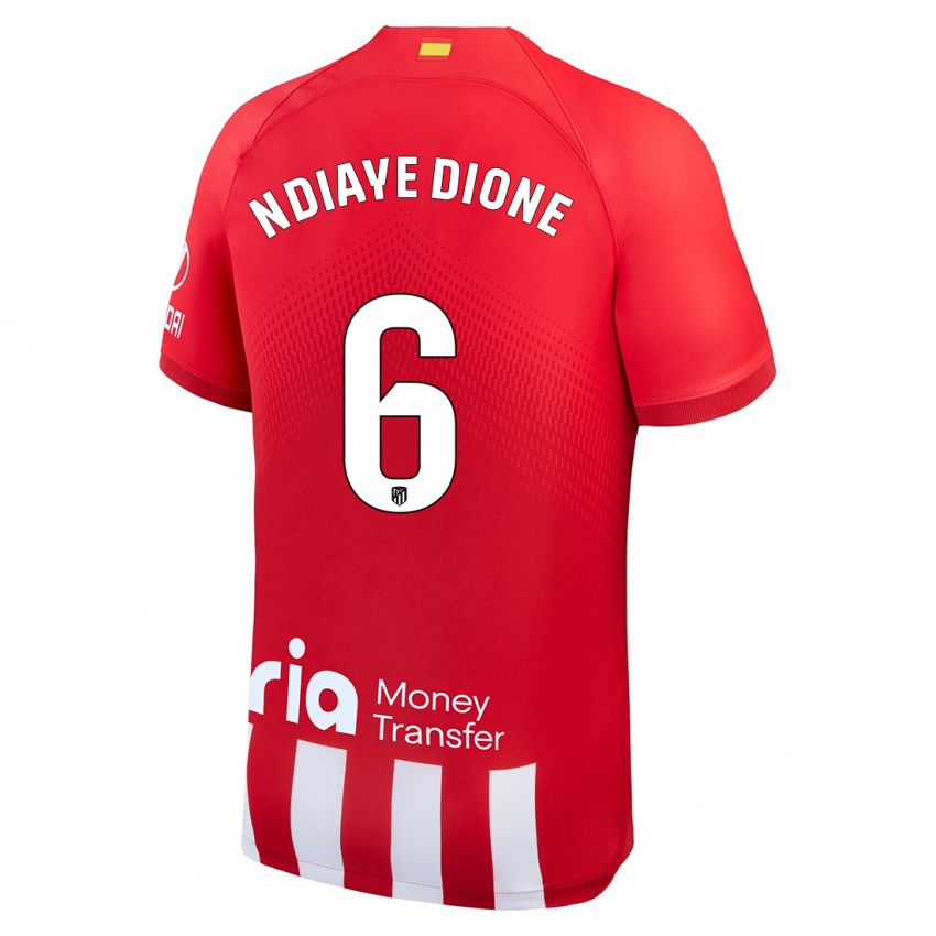 Mænd Assane Ndiaye Dione #6 Rød Hvid Hjemmebane Spillertrøjer 2023/24 Trøje T-Shirt