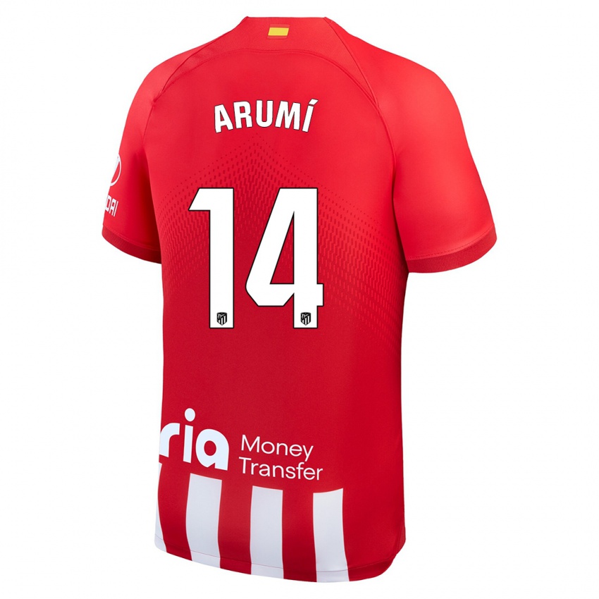 Mænd Joel Arumí #14 Rød Hvid Hjemmebane Spillertrøjer 2023/24 Trøje T-Shirt