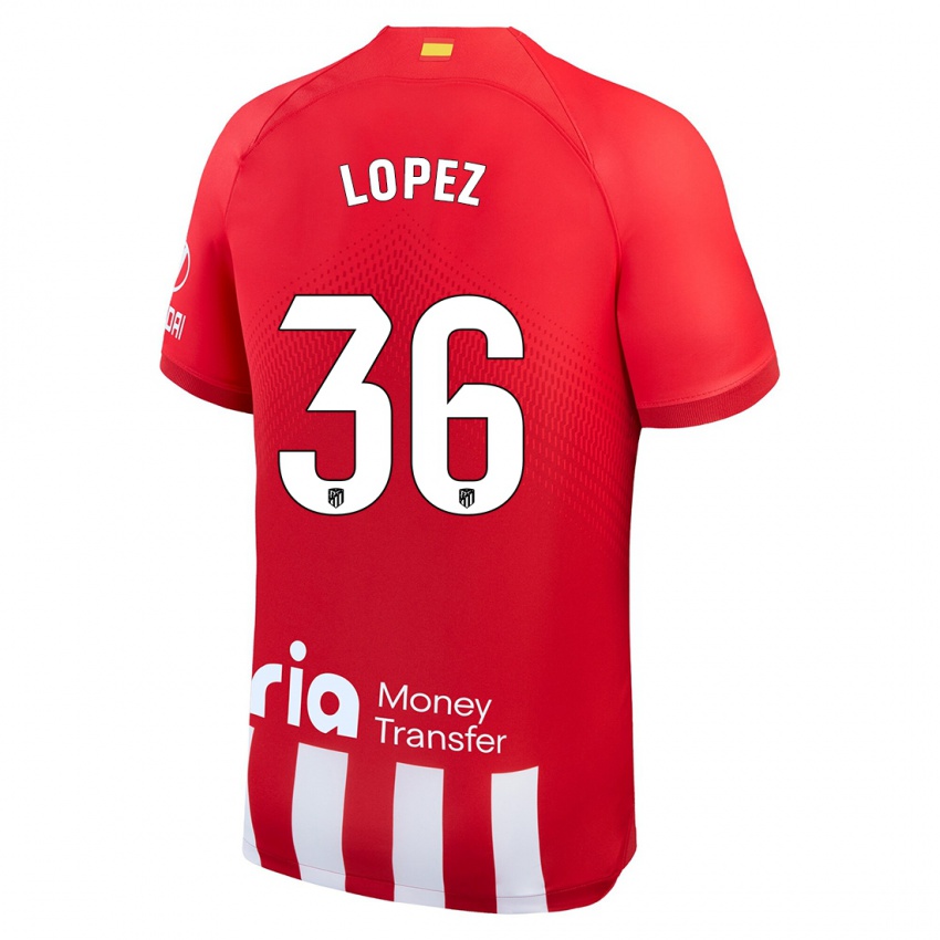 Mænd David Lopez #36 Rød Hvid Hjemmebane Spillertrøjer 2023/24 Trøje T-Shirt
