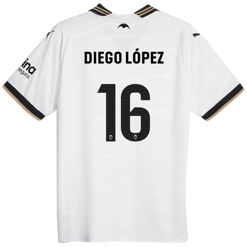 Mænd Diego Lopez #16 Hvid Hjemmebane Spillertrøjer 2023/24 Trøje T-Shirt