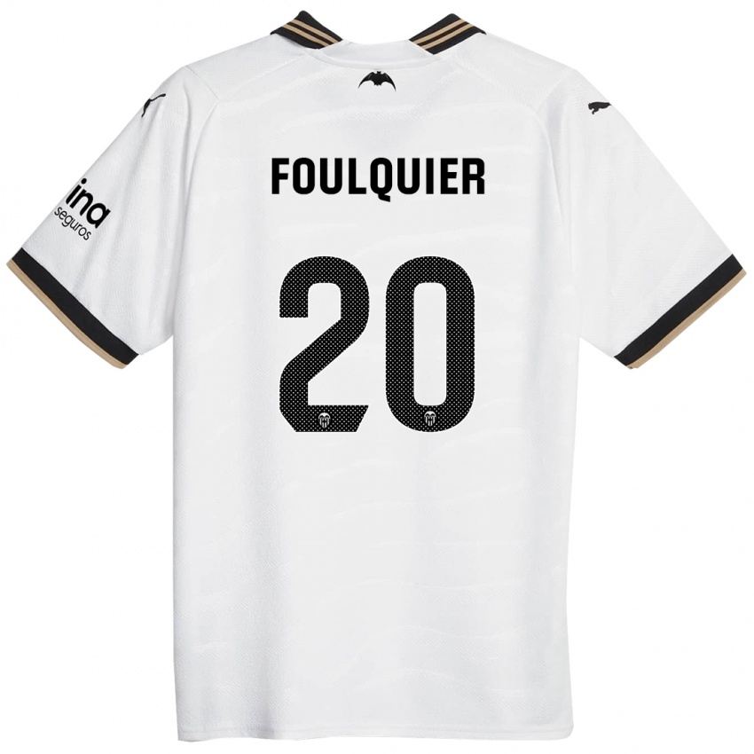 Mænd Dimitri Foulquier #20 Hvid Hjemmebane Spillertrøjer 2023/24 Trøje T-Shirt
