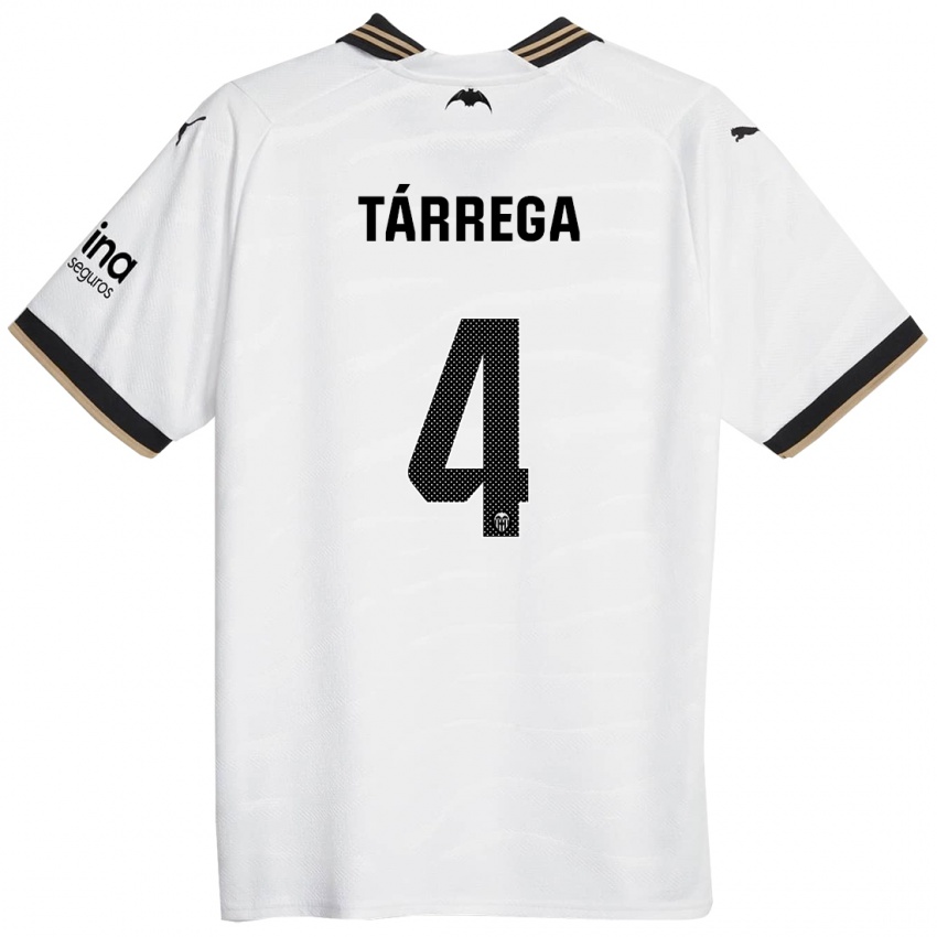 Mænd César Tárrega #4 Hvid Hjemmebane Spillertrøjer 2023/24 Trøje T-Shirt