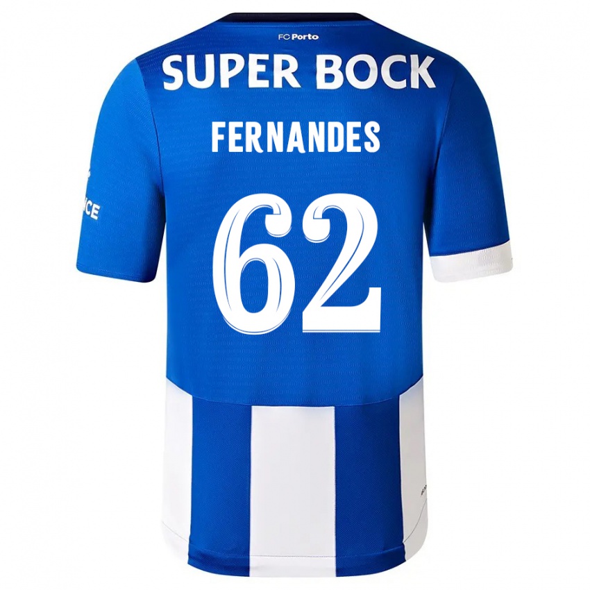 Mænd Rodrigo Fernandes #62 Blå Hvid Hjemmebane Spillertrøjer 2023/24 Trøje T-Shirt