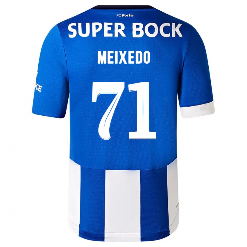 Mænd Francisco Meixedo #71 Blå Hvid Hjemmebane Spillertrøjer 2023/24 Trøje T-Shirt