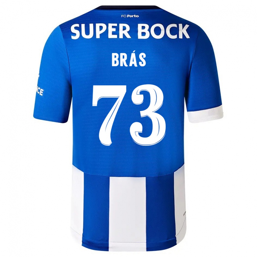 Mænd Gabriel Brás #73 Blå Hvid Hjemmebane Spillertrøjer 2023/24 Trøje T-Shirt