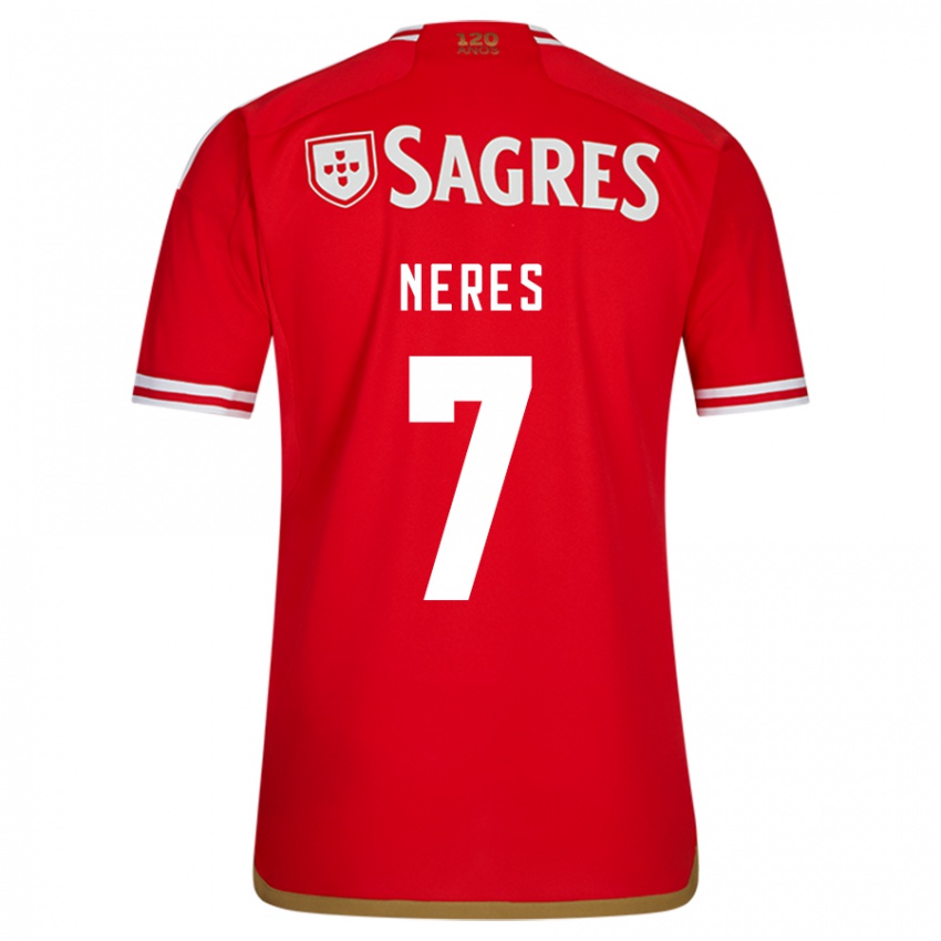 Mænd David Neres #7 Rød Hjemmebane Spillertrøjer 2023/24 Trøje T-Shirt