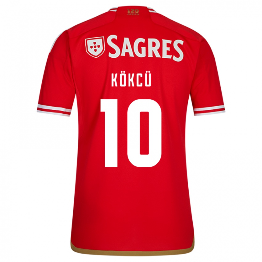 Mænd Orkun Kokcu #10 Rød Hjemmebane Spillertrøjer 2023/24 Trøje T-Shirt