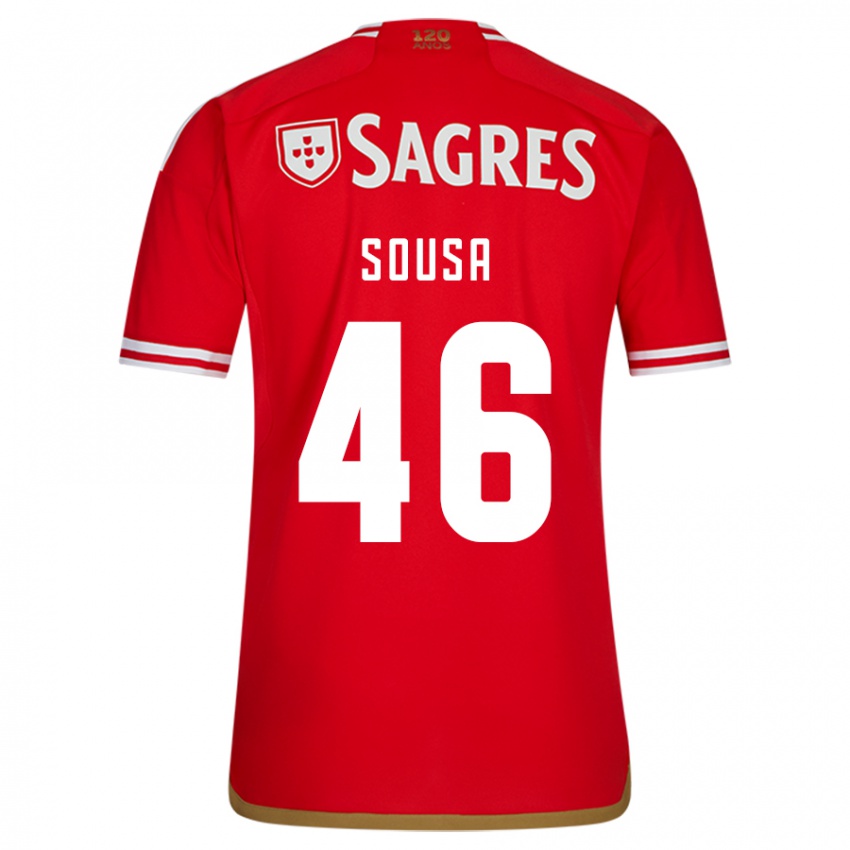 Mænd Gerson Sousa #46 Rød Hjemmebane Spillertrøjer 2023/24 Trøje T-Shirt