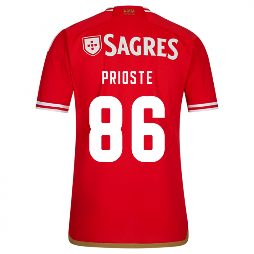 Mænd Diogo Prioste #86 Rød Hjemmebane Spillertrøjer 2023/24 Trøje T-Shirt
