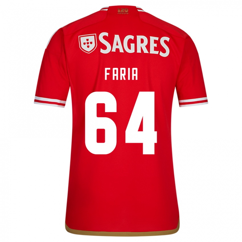 Mænd Hugo Faria #64 Rød Hjemmebane Spillertrøjer 2023/24 Trøje T-Shirt