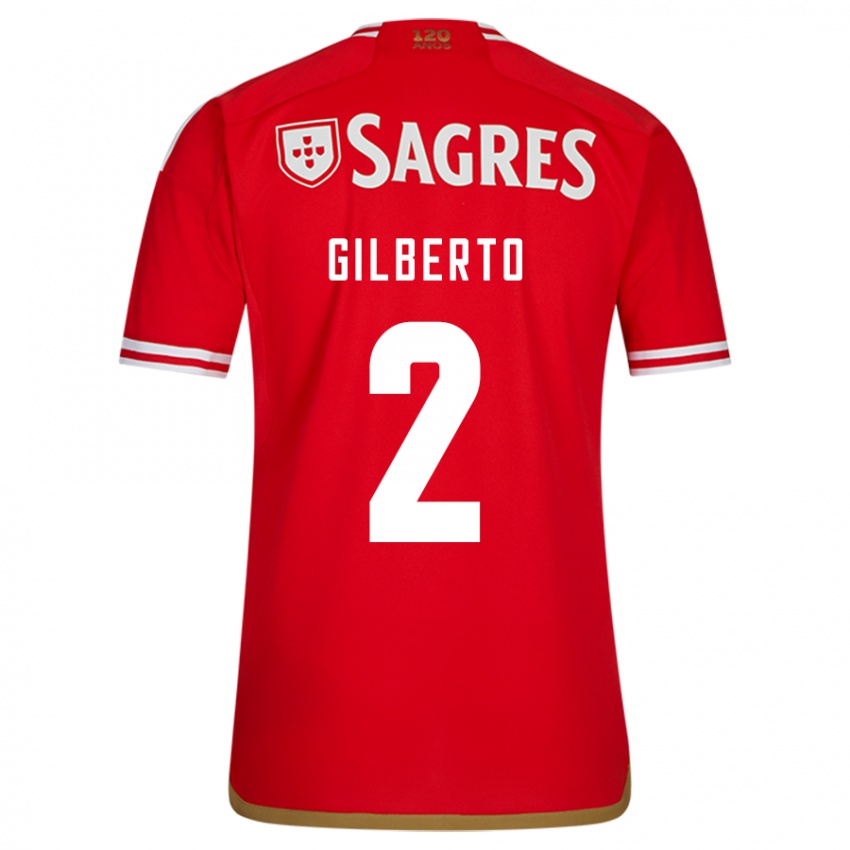 Mænd Gilberto #2 Rød Hjemmebane Spillertrøjer 2023/24 Trøje T-Shirt