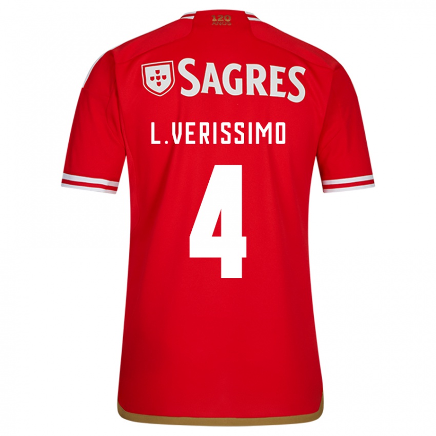 Mænd Lucas Verissimo #4 Rød Hjemmebane Spillertrøjer 2023/24 Trøje T-Shirt