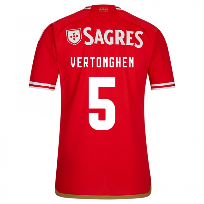 Mænd Jan Vertonghen #5 Rød Hjemmebane Spillertrøjer 2023/24 Trøje T-Shirt