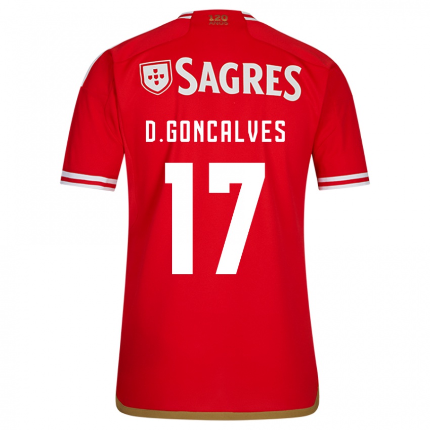 Mænd Diogo Goncalves #17 Rød Hjemmebane Spillertrøjer 2023/24 Trøje T-Shirt