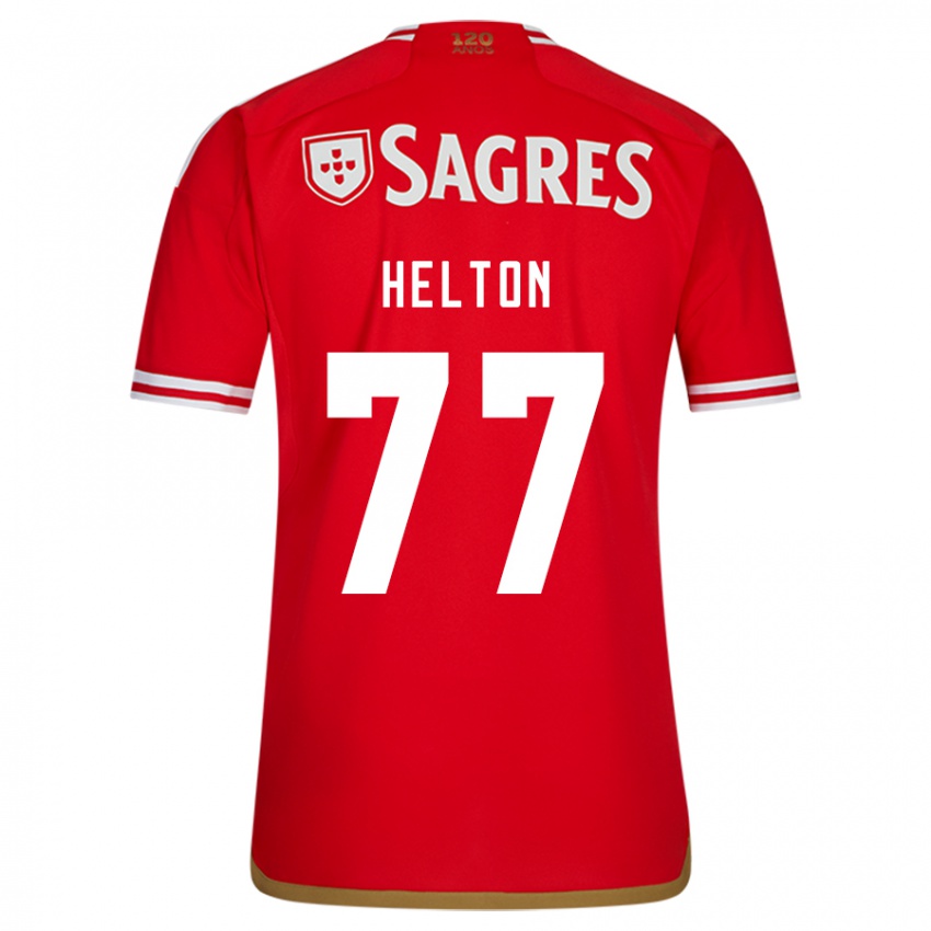 Mænd Helton Leite #77 Rød Hjemmebane Spillertrøjer 2023/24 Trøje T-Shirt
