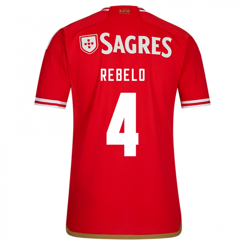 Mænd Silvia Rebelo #4 Rød Hjemmebane Spillertrøjer 2023/24 Trøje T-Shirt