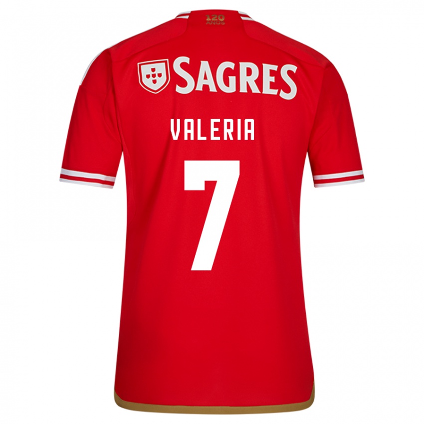 Mænd Valeria #7 Rød Hjemmebane Spillertrøjer 2023/24 Trøje T-Shirt