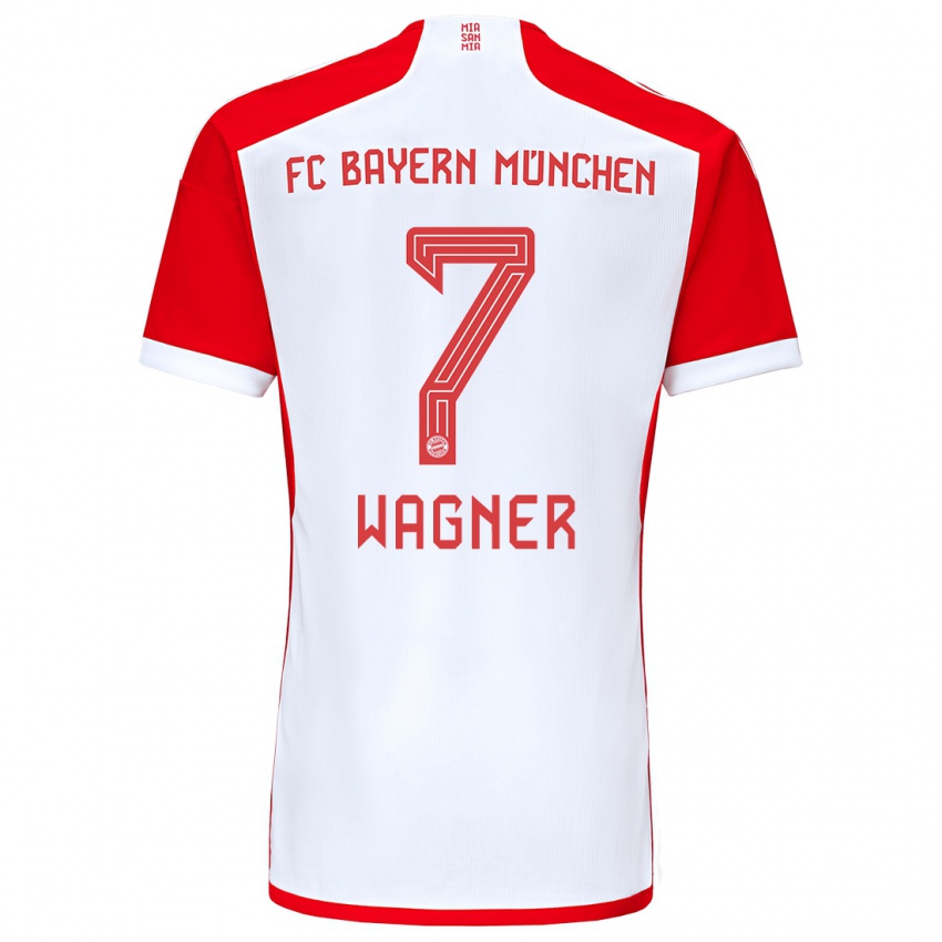 Mænd Maximilian Wagner #7 Rød Hvid Hjemmebane Spillertrøjer 2023/24 Trøje T-Shirt