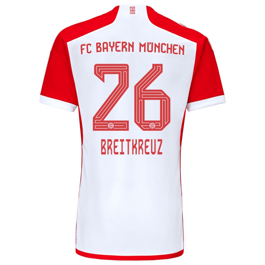 Mænd Steve Breitkreuz #26 Rød Hvid Hjemmebane Spillertrøjer 2023/24 Trøje T-Shirt