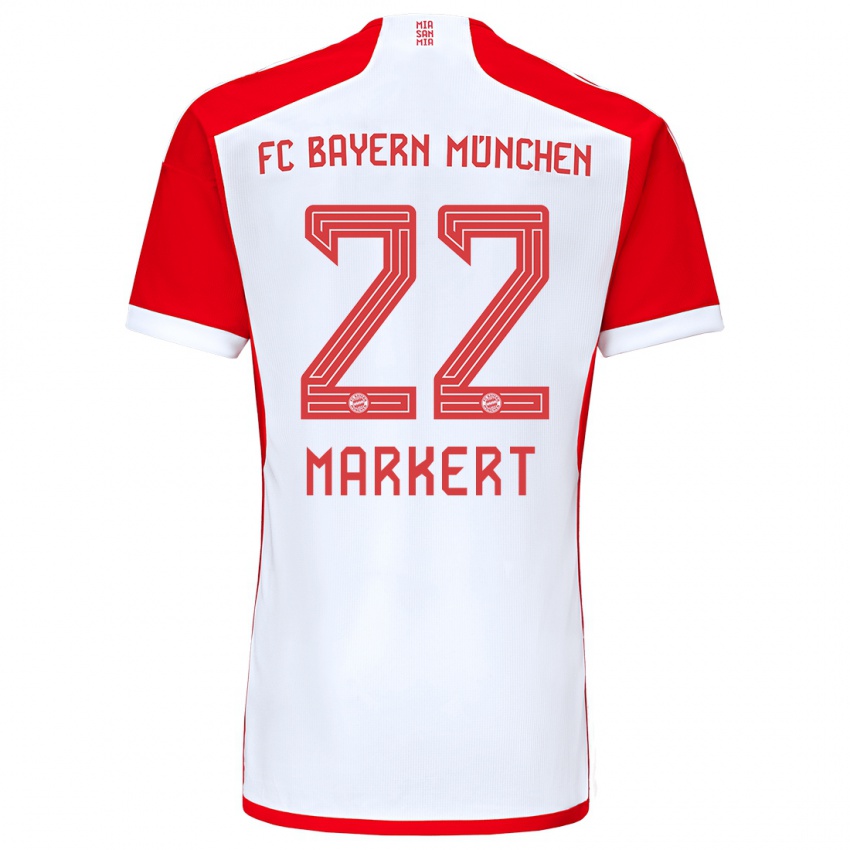 Mænd Leon Markert #22 Rød Hvid Hjemmebane Spillertrøjer 2023/24 Trøje T-Shirt