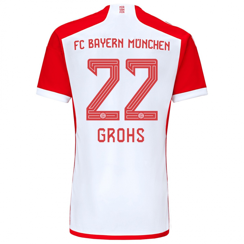 Mænd Maria Luisa Grohs #22 Rød Hvid Hjemmebane Spillertrøjer 2023/24 Trøje T-Shirt