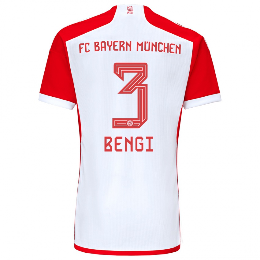 Mænd Kaan Bengi #3 Rød Hvid Hjemmebane Spillertrøjer 2023/24 Trøje T-Shirt