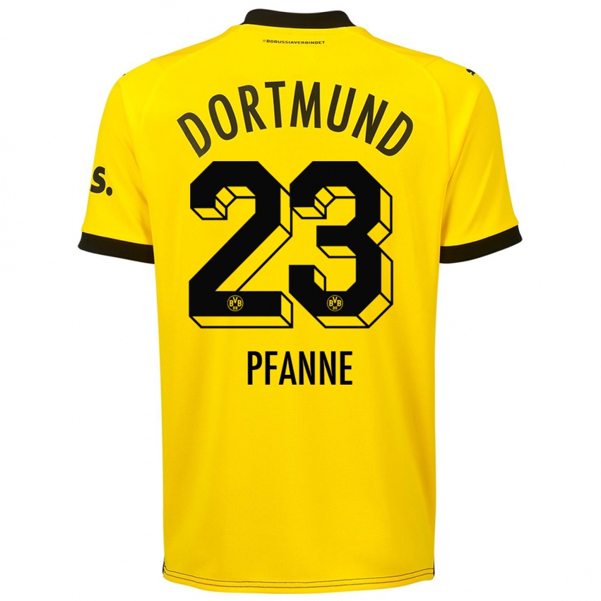 Mænd Franz Pfanne #23 Gul Hjemmebane Spillertrøjer 2023/24 Trøje T-Shirt
