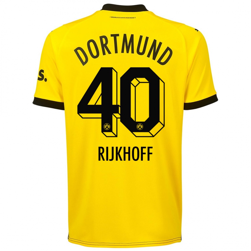 Mænd Julian Rijkhoff #40 Gul Hjemmebane Spillertrøjer 2023/24 Trøje T-Shirt