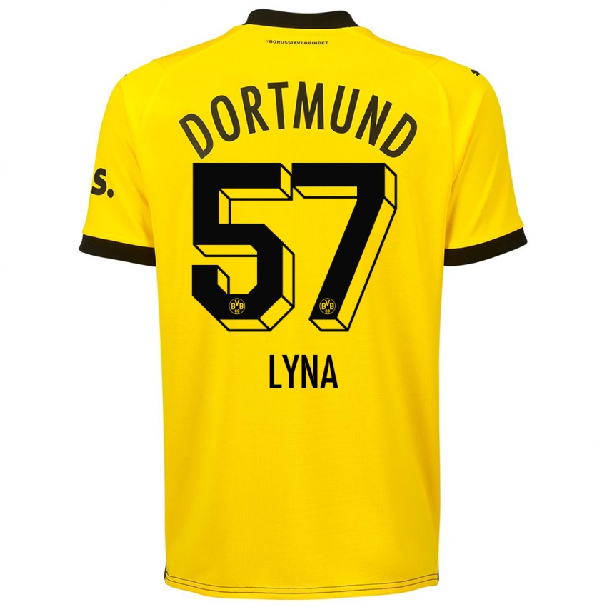 Mænd Schwarz Lyna #57 Gul Hjemmebane Spillertrøjer 2023/24 Trøje T-Shirt
