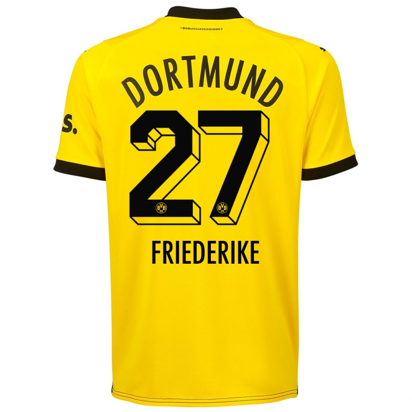 Mænd Burczik Friederike #27 Gul Hjemmebane Spillertrøjer 2023/24 Trøje T-Shirt