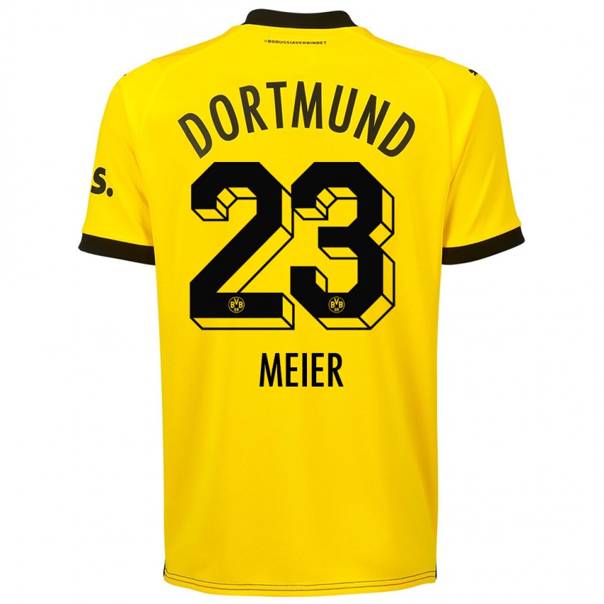 Mænd Maximilian Meier #23 Gul Hjemmebane Spillertrøjer 2023/24 Trøje T-Shirt