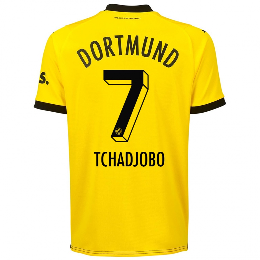 Mænd Dia Tchadjobo #7 Gul Hjemmebane Spillertrøjer 2023/24 Trøje T-Shirt