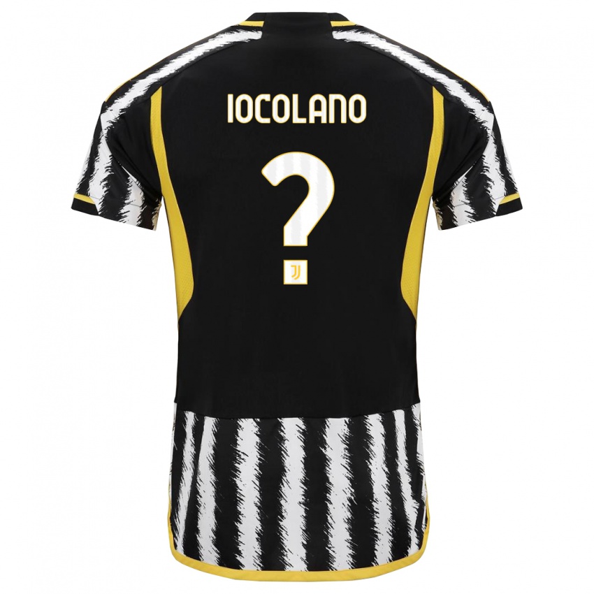 Mænd Simone Iocolano #0 Sort Hvid Hjemmebane Spillertrøjer 2023/24 Trøje T-Shirt