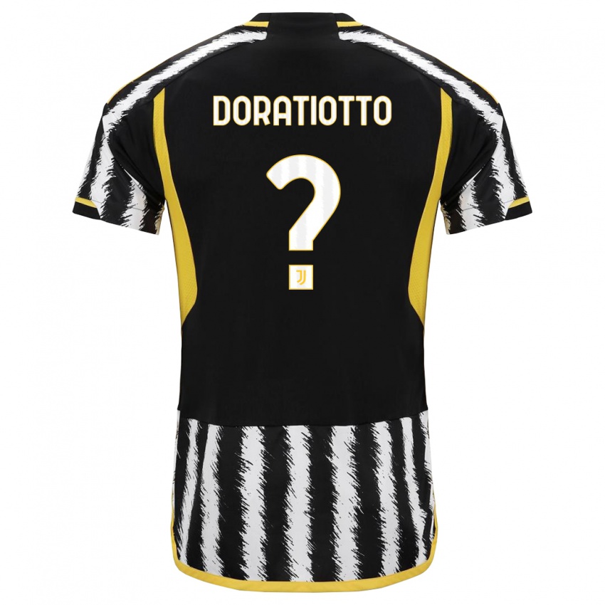 Mænd Giulio Doratiotto #0 Sort Hvid Hjemmebane Spillertrøjer 2023/24 Trøje T-Shirt