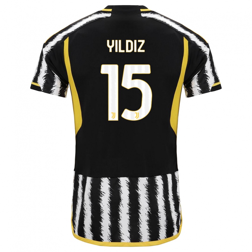 Mænd Kenan Yildiz #0 Sort Hvid Hjemmebane Spillertrøjer 2023/24 Trøje T-Shirt