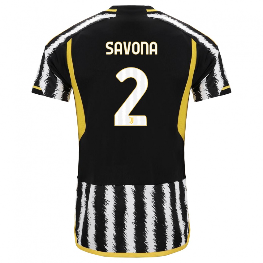 Mænd Nicolo Savona #2 Sort Hvid Hjemmebane Spillertrøjer 2023/24 Trøje T-Shirt
