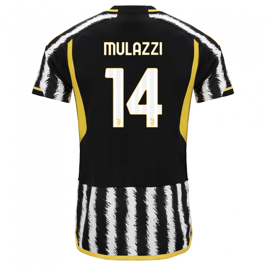 Mænd Gabriele Mulazzi #14 Sort Hvid Hjemmebane Spillertrøjer 2023/24 Trøje T-Shirt