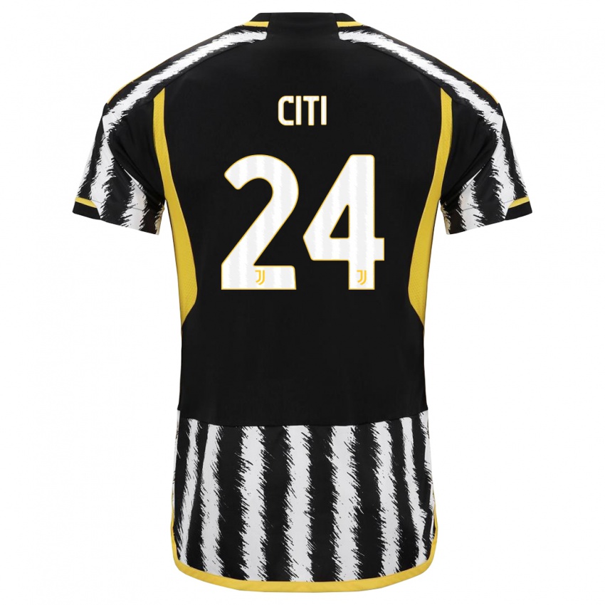 Mænd Alessandro Citi #24 Sort Hvid Hjemmebane Spillertrøjer 2023/24 Trøje T-Shirt