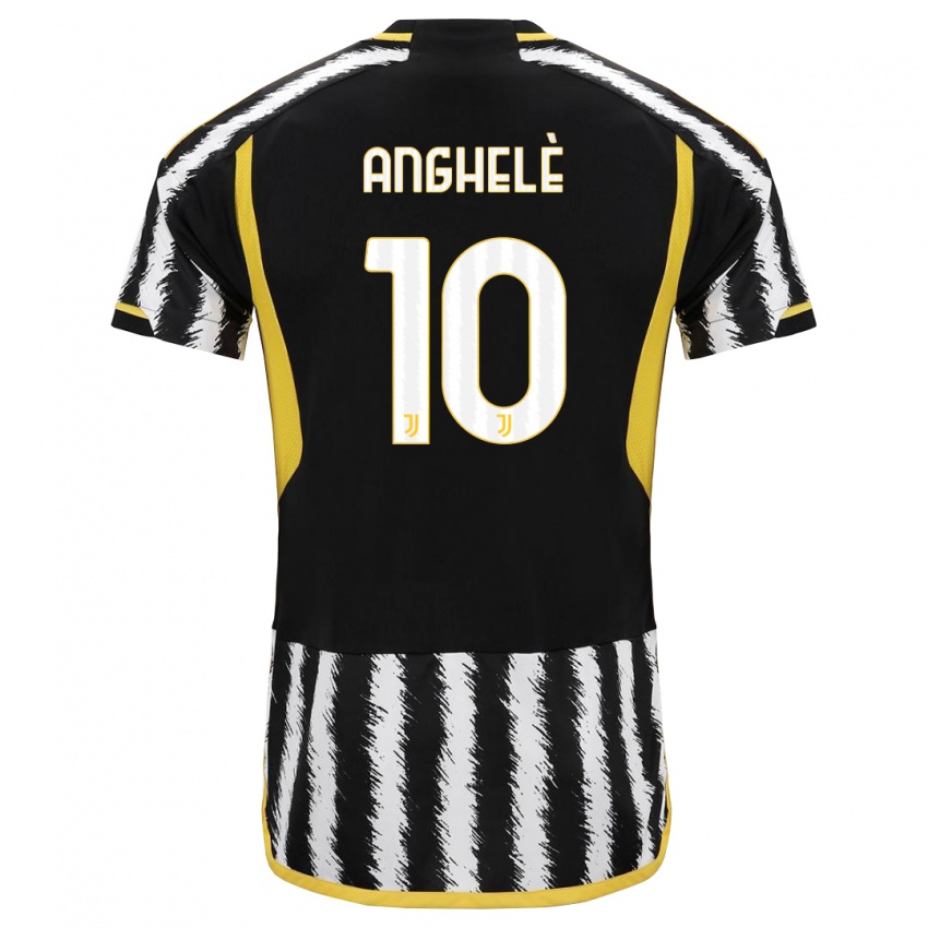 Mænd Lorenzo Anghelè #10 Sort Hvid Hjemmebane Spillertrøjer 2023/24 Trøje T-Shirt