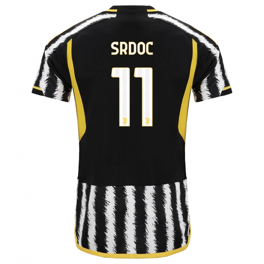 Mænd Ivano Srdoc #11 Sort Hvid Hjemmebane Spillertrøjer 2023/24 Trøje T-Shirt